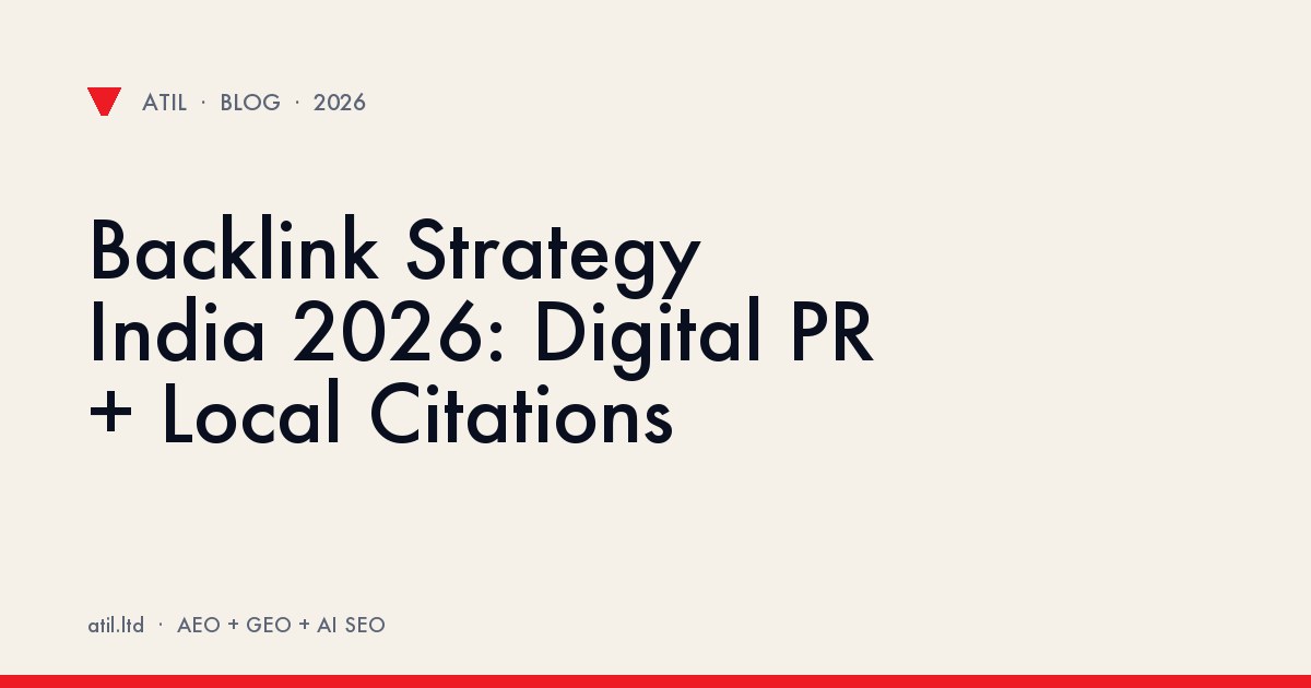 Backlink Strategy India 2026: Digital PR + Local Citations illustration