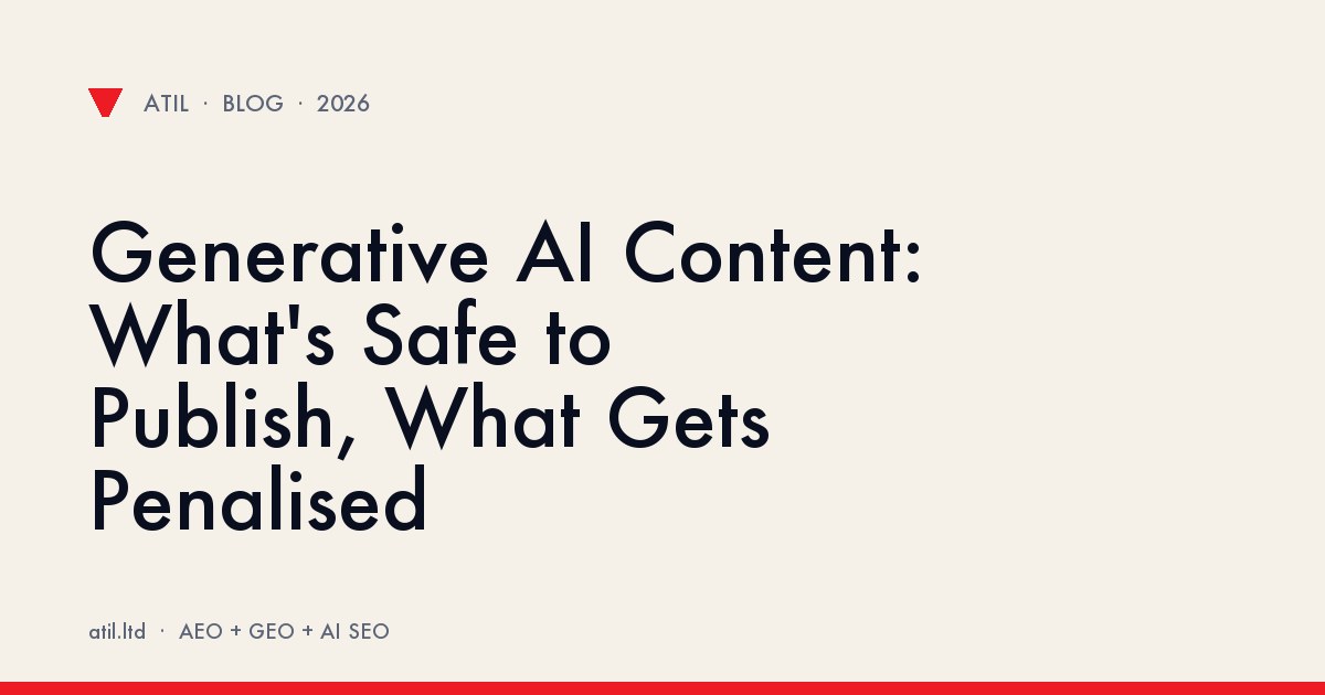 Generative AI Content: What's Safe to Publish, What Gets Penalised illustration