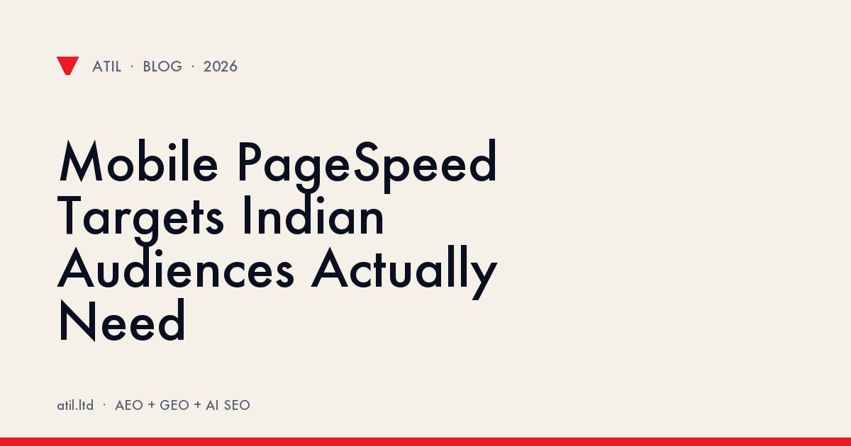 Mobile PageSpeed Targets Indian Audiences Actually Need illustration