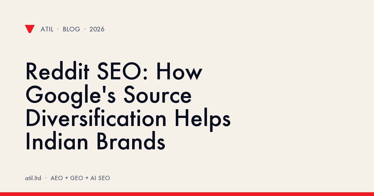 Reddit SEO: How Google's Source Diversification Helps Indian Brands illustration