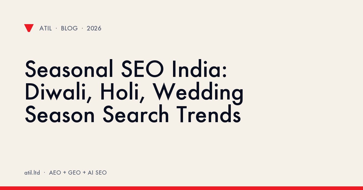 Seasonal SEO India: Diwali, Holi, Wedding Season Search Trends illustration